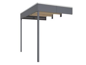 Seitliche Überdachung für CrossCube 168 x 253 cm, Größe 3+4, schiefergrau
